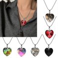 thumbnail image 4 of Glass Heart Pendant Necklace Fashion Charm Chain Necklace Clavicle Chain--White AB-Product code 36335 White AB, 4 of 5