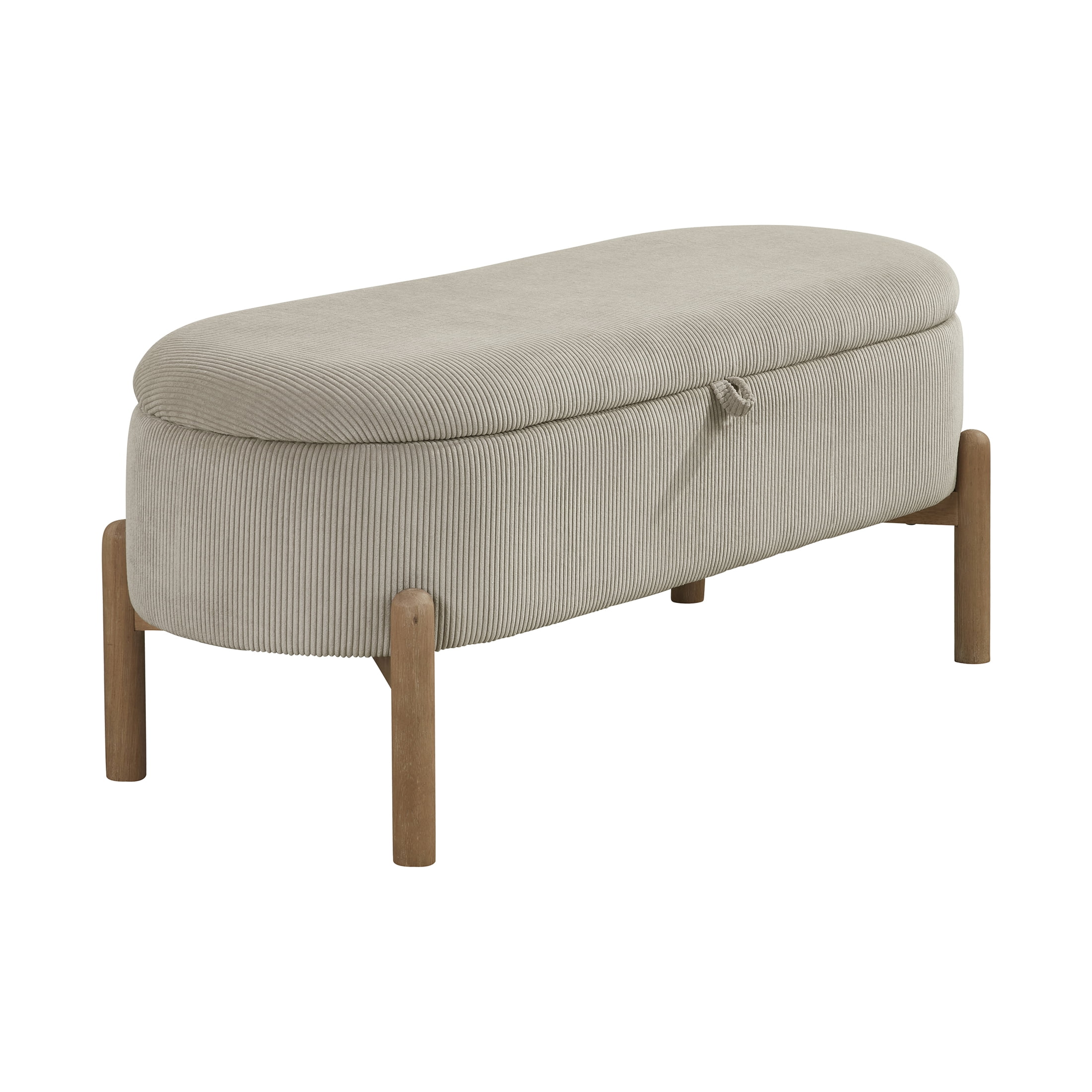 OakvillePark Terralisse Corduroy Lift Top Storage Bench, Taupe