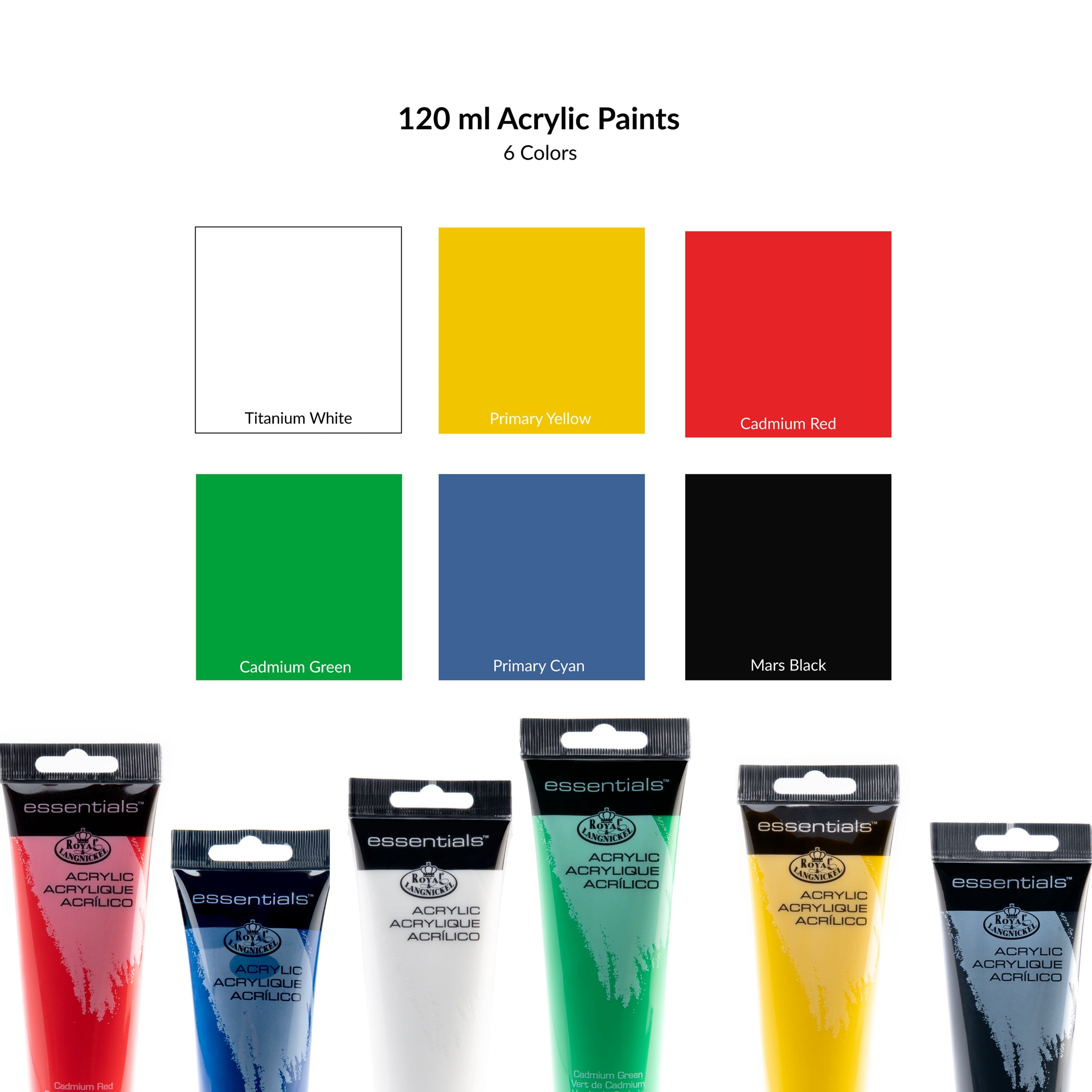 Royal & Langnickel Essentials Acrylic Tube Paint, 120ml, Mars Black