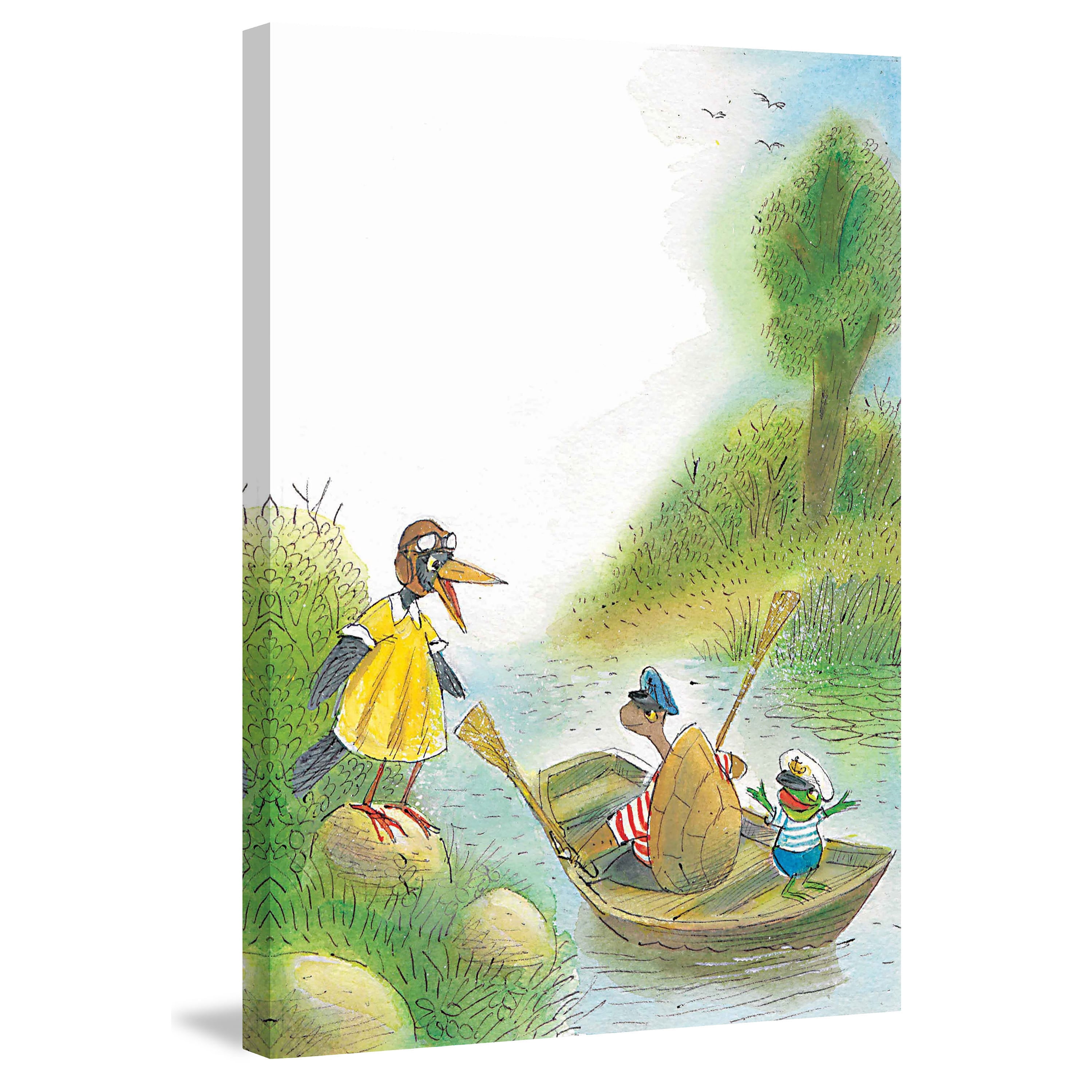 Marmont Hill "Let's Swim a Boat" by Curtis Painting Print on Canvas