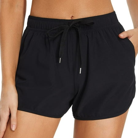 UFOUND Women s Swim Shorts With Pockets High Waist Board Swimsuit Shorts Bathing Suit Bottom Boyshorts Bottom Wide Elastic Band Sports Yoga Shorts Swimbottom Classic Swimwear Summer Hawaii Beachwear
