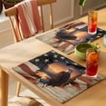 thumbnail image 4 of Independence Day Placemats Set of 12 Rustic American Flag Eagle Nature Scenery Place Mats Indoor Wipeable Table Mats Washable Dining Table Placemats for Kitchen Holiday Party Home Decor 13x19 Inch, 4 of 9