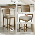 thumbnail image 3 of Dayalane 26" Counter Height Bar Stools Set of 4, Farmhouse Wooden Bar Stools with Ladder Back, Chenille Upholstered Kitchen Island Chairs for for Island Bar Island Cafe Kitchen, Brown, 3 of 10