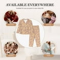thumbnail image 6 of KLL Cute Bee Print Women's Long Sleeve Pajamas with Pants Sleepwear Loungewear 2 Set-X-Large, 6 of 7