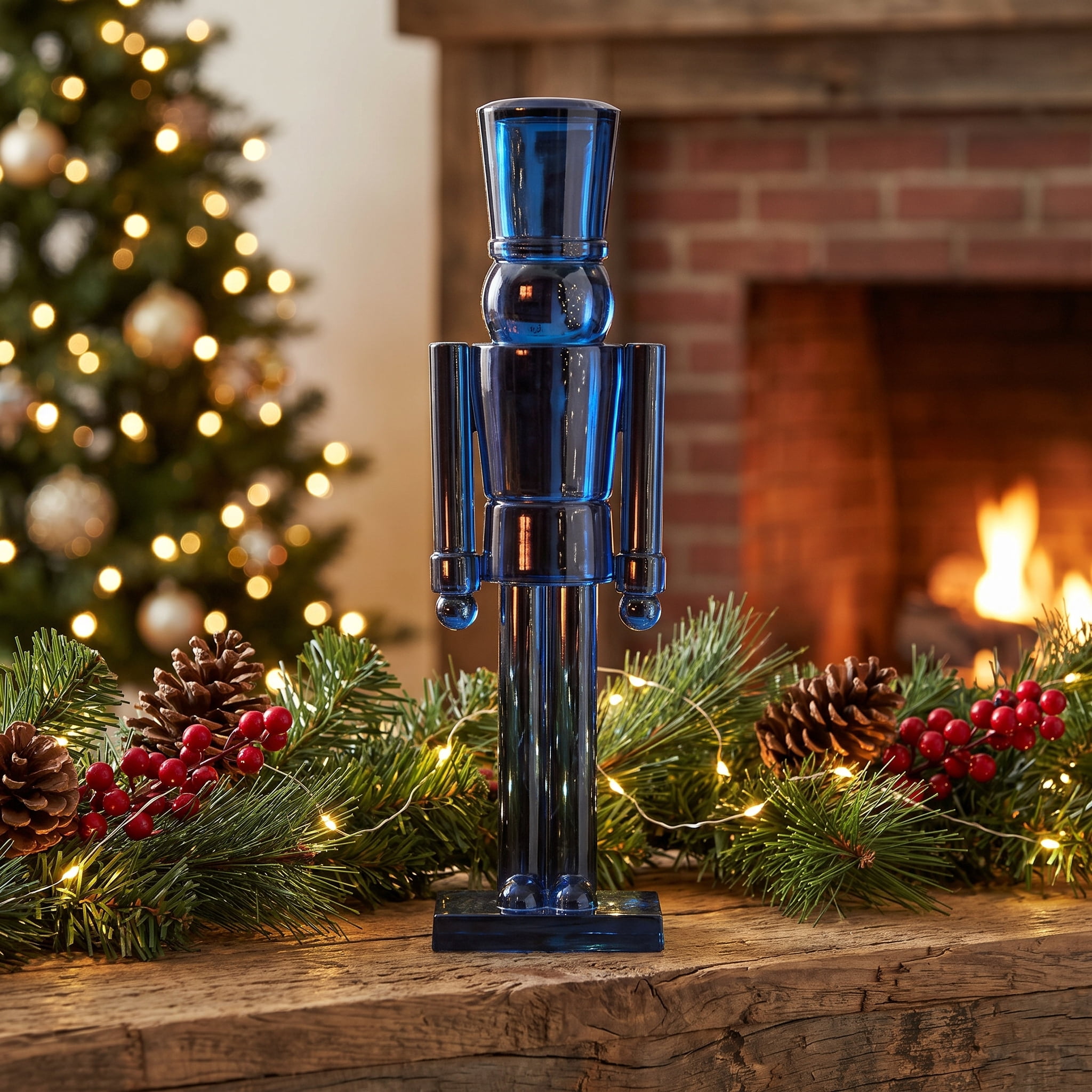 Acrylic Nutcracker Christmas Decoration, Navy Blue, 10", by Holiday Time