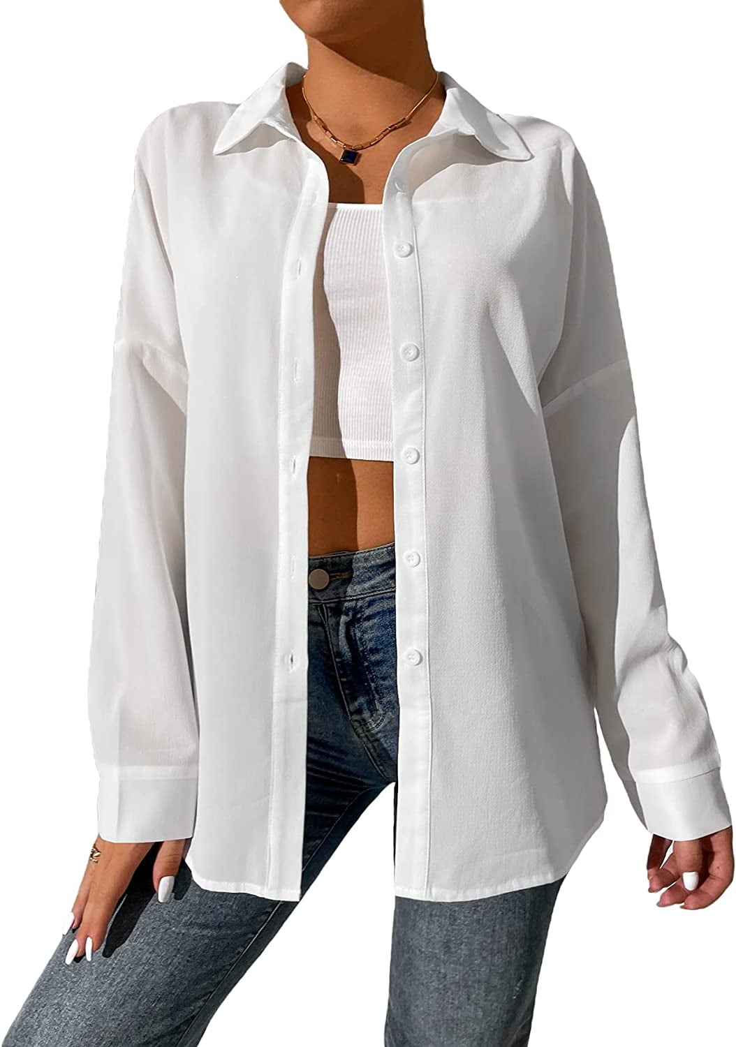 oversized silk button down