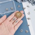 thumbnail image 4 of 10Pcs Brass Snap Clasps Flat Round Real Platinum Plated 15.5x9x4.5mm Hole: 1.2~1.5mm diy, 4 of 5