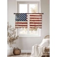 thumbnail image 3 of American Flag Sheer Curtains 45 Inch Length 2 Panels Set for Living Room/Bedroom, Vintage Blue Red USA Flag Retro Semi Curtain Sheers Drapes Rod Pocket Curtains Window Treatment Set 52''x45''x2, 3 of 7