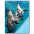 thumbnail image 1 of Picture-Tiles.com: Dolphin Ceramic Tile Wall Mural WAL500512-34M. 18"W x 24"H using (12) 6" x 6" Ceramic Tiles-Satin Finish, 1 of 3