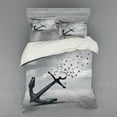 thumbnail image 2 of Ambesonne Anchor Bedding Set 3 Pcs, Flying Seagulls Grey, Twin, Grey, 2 of 3
