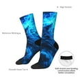 thumbnail image 4 of KLL Ice Blue Fire Wolf Print Cool Socks Men's Women's Crew Socks Funny Crazy Novelty Stockings, 4 of 6