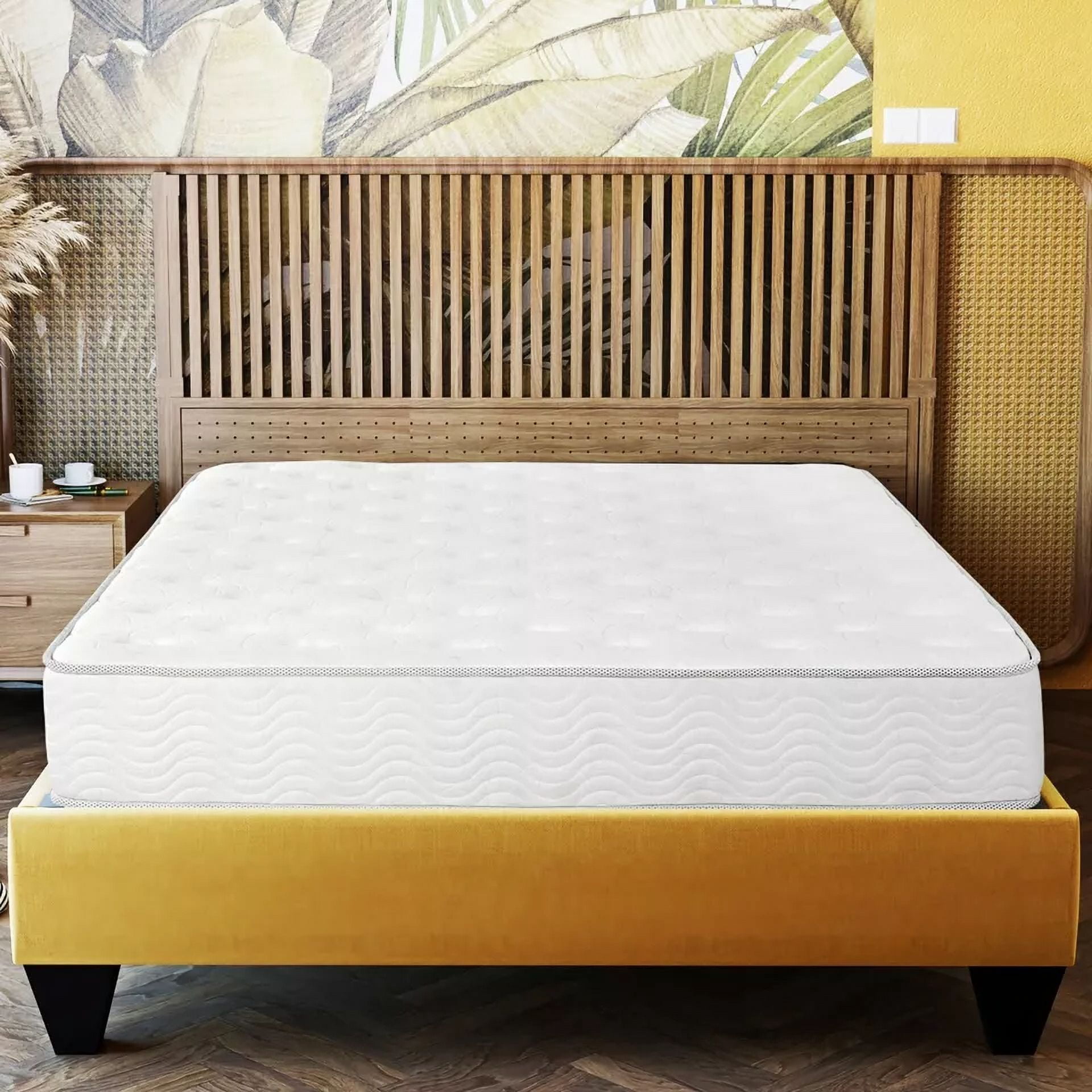 Premium 9 in. California King Size Pocket Coil Mattress, Low Motion Transfer Multi Layer Foam Mattress, White