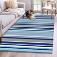 thumbnail image 3 of Area Rug for Living Room, Blue Green Striped Non-Slip Indoor Large Carpet for Bedroom/Dining Room, Colorful Abstract Vertical Lines Art Washable Low-Profile Rectangle Floor Runner Rugs - 4 x 6 Ft, 3 of 7