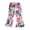 Pink, variant on LRen Girls Bell Bottom Jeans With Adjustable Waist,Girls Summer Floral Bottom Pants Ice Silk Lightweight Toddler Clothing
