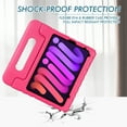 thumbnail image 4 of iPad Mini 6 Case 8.3", Kids Friendly Lightweight Durable EVA Shockproof Full Rugged Convertible Handle Foldable Stand Protective Cover, Rose, 4 of 6