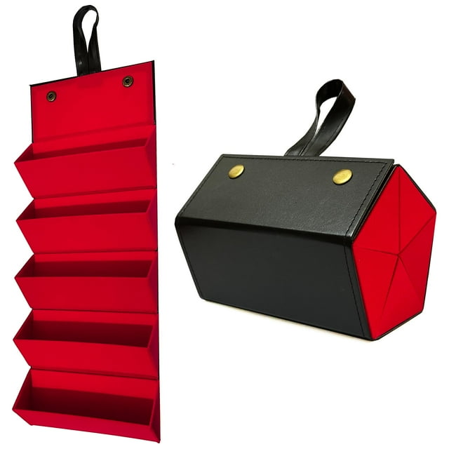 Organizador de anteojos Longjet de 5 ranuras para viaje, estuche negro