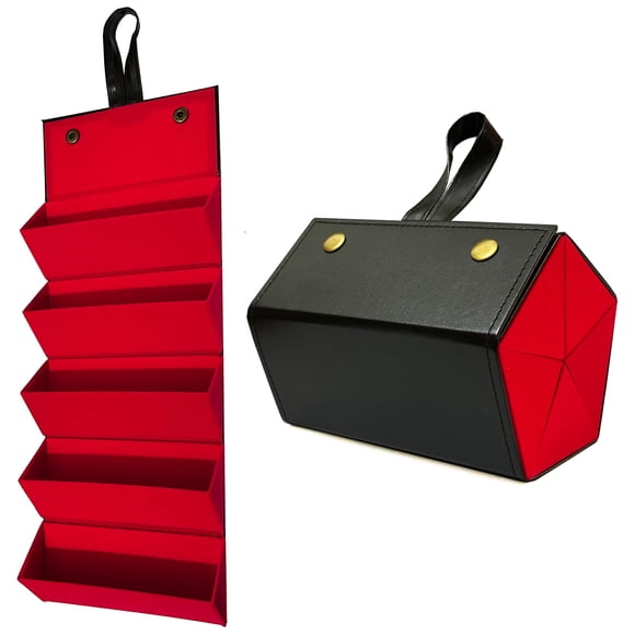 Organizador de anteojos Longjet de 5 ranuras para viaje, estuche negro