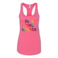 thumbnail image 2 of Wild Bobby, Be A Kind Human Positive Inspirational Slogan Inspirational/Christian Women Racerback Tank Top, Hot Pink, X-Large, 2 of 6