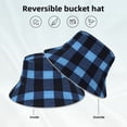 thumbnail image 4 of Fisherman Hat 22.8×5.9in Skin-Friendly Lightweight Breathable Folding Reflective Double Face For Daily Travel Business Camping Darkslateblue Buffalo Plaid Check Tartan Scotland_1, 4 of 8