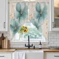 thumbnail image 3 of Swag Valance Curtains for Windows, Teal Elegant Spring Floral Light Filtering Kitchen Curtains with Rod Pocket, Pastoral Flowers Rustic Window Treatment Valances for Living Room, 36x36 - 2 PCS, 3 of 9