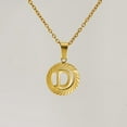 thumbnail image 4 of VOLALO Jewelry Pendant Necklace for Men Women, 18K Gold Plated Round Letter Capital From A-Z, 4 of 8