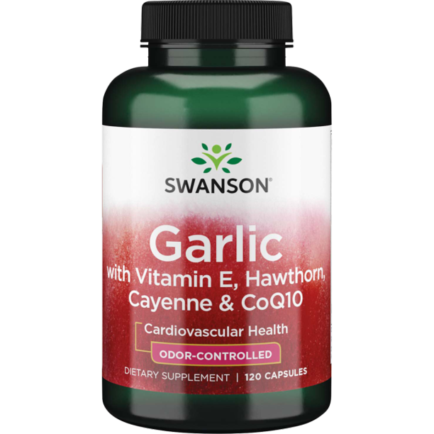 Swanson Garlic with Vitamin E, Hawthorn Berry and Cayenne 120 Capsules