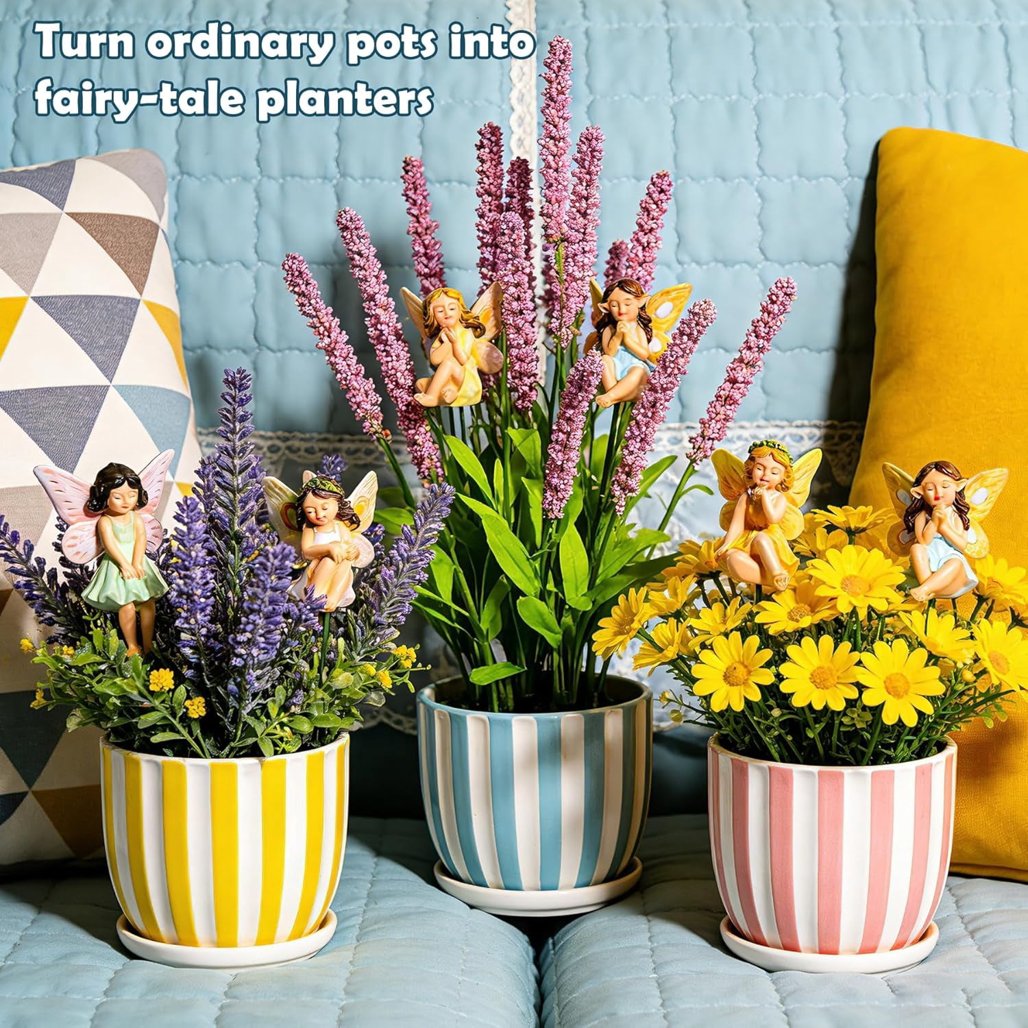 Miniature Fairy Figurines - 6Pcs Mini Fairies for Fairy Garden & Tiny Elf Garden Accessories for Home Outdoor Yard Lawn Supplies Flower Pot Decor