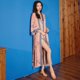 thumbnail image 5 of Pijama de satén para mujer, de verano, de talla grande, ligero, de lujo, con mangas de siete puntos, camisón fresco, bata de baño, ropa de casa para mujer WP2669, 5 of 6