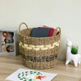 thumbnail image 4 of (2 pack) Homezone Brown and Yellow Handwoven Seagrass Basket, 4 of 16