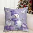 thumbnail image 7 of Xuniizn Christmas Pillow Covers 18x18 inch Xmas Decorations Soft Plush Faux Fur Wool Christmas Throw Pillow Cases Winter Holiday Decor for Sofa Living Room, Purple, 7 of 7