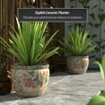 thumbnail image 2 of Red Lantern 14" Rose Medallion Porcelain Fishbowl Planter, 2 of 6