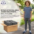 thumbnail image 3 of Yacht & Smith 36 Pack of Wholesale Childrens Unisex Jogger Bulk Sweatpants, Black Navy Gray, Comfy Lounge Joggers for Kids, 3 of 4