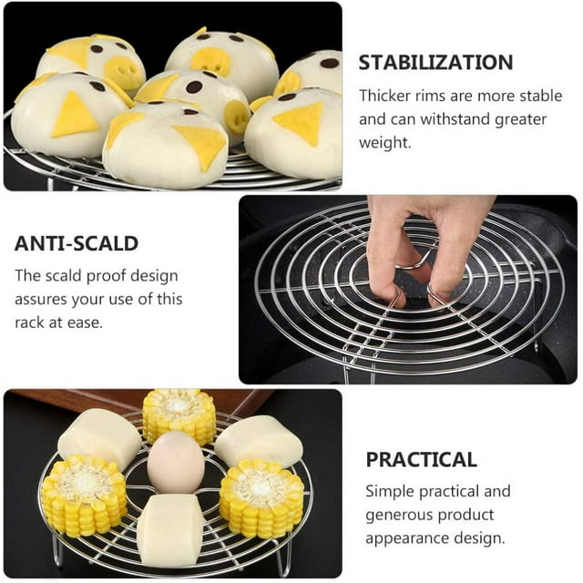 Trivet Rack Holder Stainless Steel Steamer Racks Round Steamer Racks Pressure Cooker Multi-Function Basket Instant Pot Steamer Rack Pressure Cooker 20x20x4CM