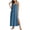 Blue, variant on LEAVINGSUO Summer Dresses For Women Plus Size Fashion Casual Skirt Comfortable Sleeveless Round Neck Solid Dress Blue S