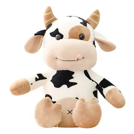 

1Pc Adorable Cow Doll Lovely Cattle Doll Toy New Year Mascot (Random Color)