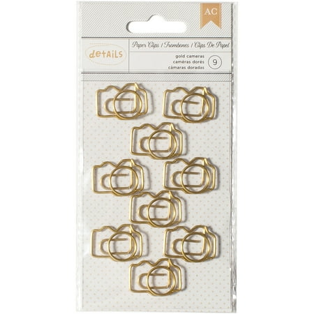 Designer Desktop Essentials Paper Clips 9/Pkg-Camera