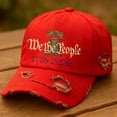 thumbnail image 4 of 250th Anniversary USA Hat, Distressed Ragged Cap1776-2026 Patriotic Baseball Caps, for Men Women Vintage-Style Adjustable Red, 4 of 5