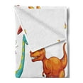 thumbnail image 2 of Dinosaur Soft Flannel Fleece Throw Blanket, Colorful Funny Different Dino Themed Friendly Wildlife Extinct Animals Ice Age, Cozy Plush for Indoor and Outdoor Use, 50" x 70", Multicolor, by Ambesonne, 2 of 5