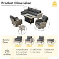 thumbnail image 6 of XIZZI Patio Furniture Outdoor Conversation Set with Wide Armrests, Wicker Rattan Patio Outdoor sectional with Firepit Table and Swivel Rocking Chair, Black, 6 of 11