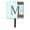 Blue, variant on Letter M Initial Monogram - Blue Stripes Leash Holder Or Key Hook