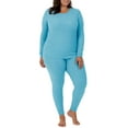 thumbnail image 3 of Fit for Me by Fruit of the Loom Women's and Women's Plus Size Waffle Thermal Underwear Crew Top, 3 of 5