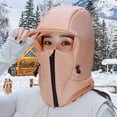 thumbnail image 3 of Visland Winter Riding Hat Thickened Brim Neck Wrap Windproof Warm Hat Adjustable Drawstring Design Skiing Hat, 3 of 8