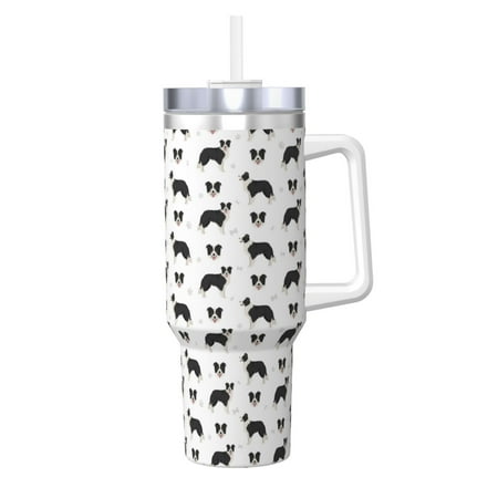 

Lukts Border Collie Dog for 40OZ Ice Cup with Handle Stainless Steel Vacuum Insulated Cup Suitable for Indoor and Outdoor Activities