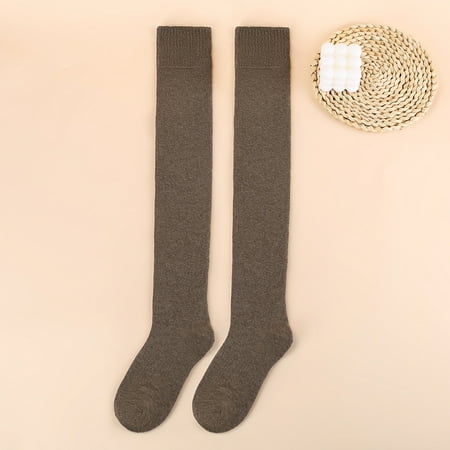 

Zedker Socks For Women Women Gifts Solid Knee-high Socks Casual Winter Warm Cotton Socks Knit Soft Lengthened Socks Clearance
