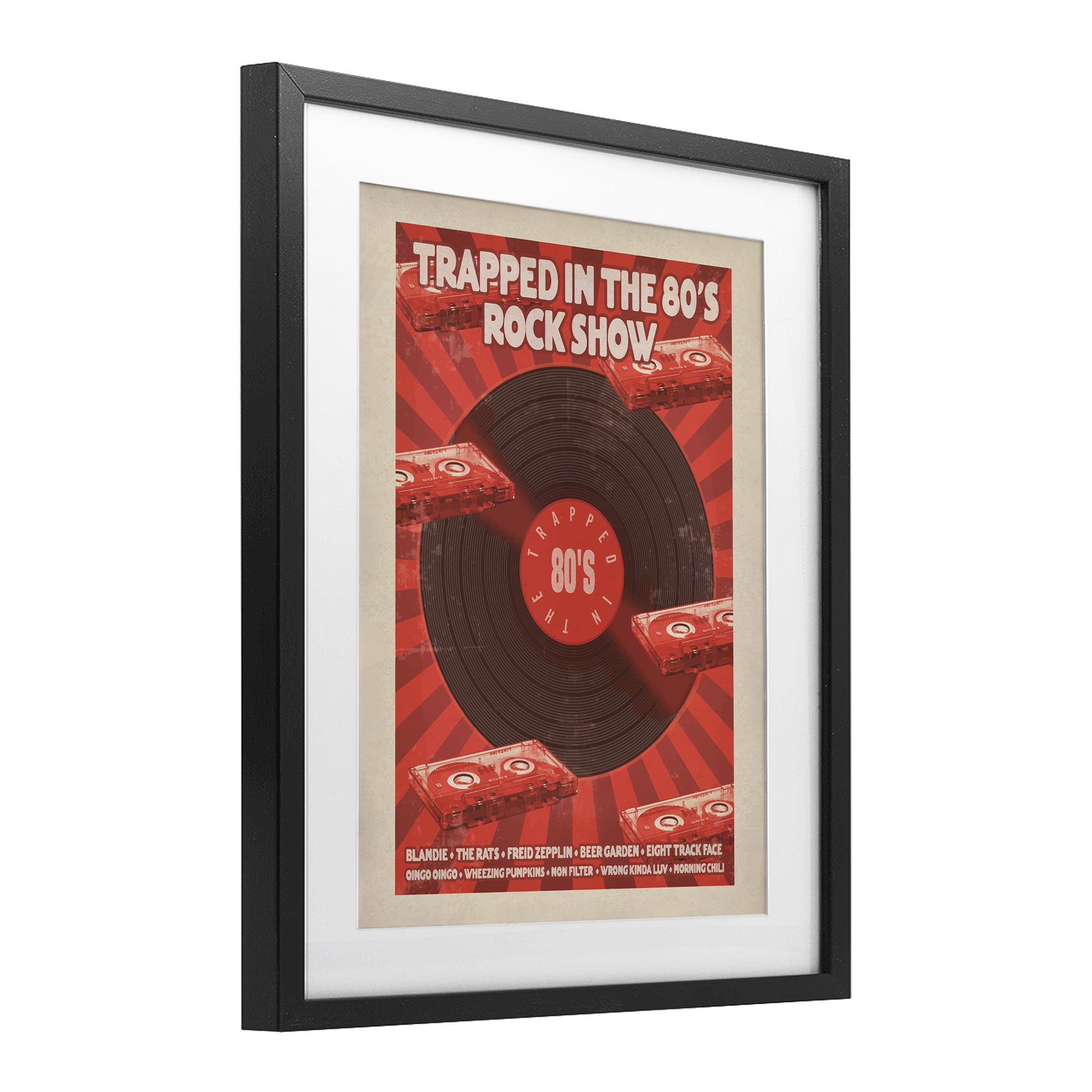 Stupell Industries Trapped in 80s Rock Show Black Framed Print Under Glass, design by Old Red Truck