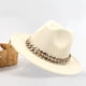 thumbnail image 3 of Sombrero Fedora Jinwen Beige de Fieltro, 3 of 5