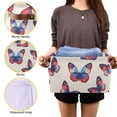 thumbnail image 3 of Yayeee Canvas Storage Basket with Handles for Shelves Fabric Bins Closet Organizer, Blue Butterflies, 3 of 8