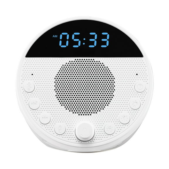 KFFKFF 6-in-1 Sound Machine with 18 Relaxing Sounds, 7-Color Night Light, Dual Alarms, App Control, Auto-Off Timer, and Memory Function for Home, Office, Travel, and All Ages