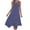 Blue, variant on Kmdttou Women Summer Casual Short Sleeve Dresses Print Sleeveless Pocket Irregular Hem Round Neck Dress (Size:S-2XL)