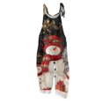 thumbnail image 2 of Womens Christmas Print Sleeveless Overalls, Casual Loose Wide Leg Jumpsuit with Adjustable Shoulder Straps, 2 of 8